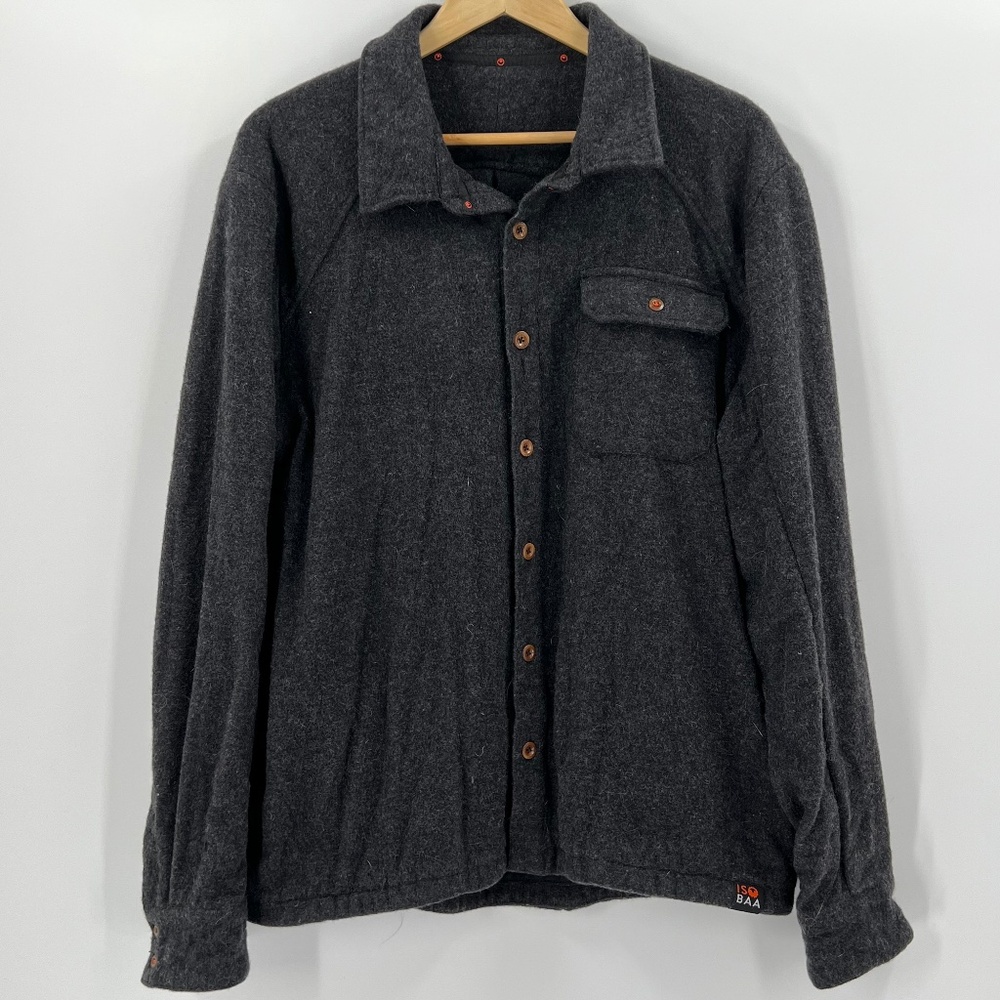 ISOBAA MENS MERINO BLEND MOUNTAIN SHIRT (SMOKE) XL Outdoor Utility Chores Hiking